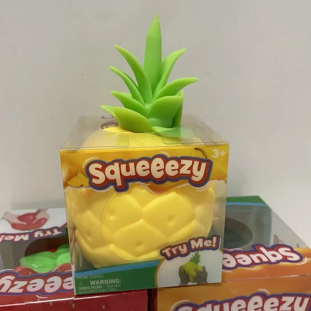 Sunny Days Jumbo Squeezy Fresh Market Pineapple Peach Strawberry Fruit Squishy - Picture 2 of 5